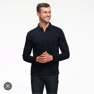 Naadam Ultralight Button Up Shirt Mens Navy M